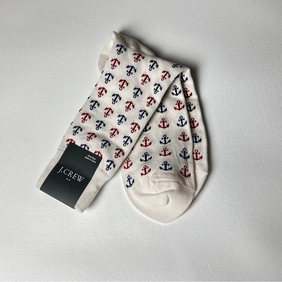 J.Crew Men's Crew Style Trouser Anchor Design Socks OS New with tag - Picture 2 of 8